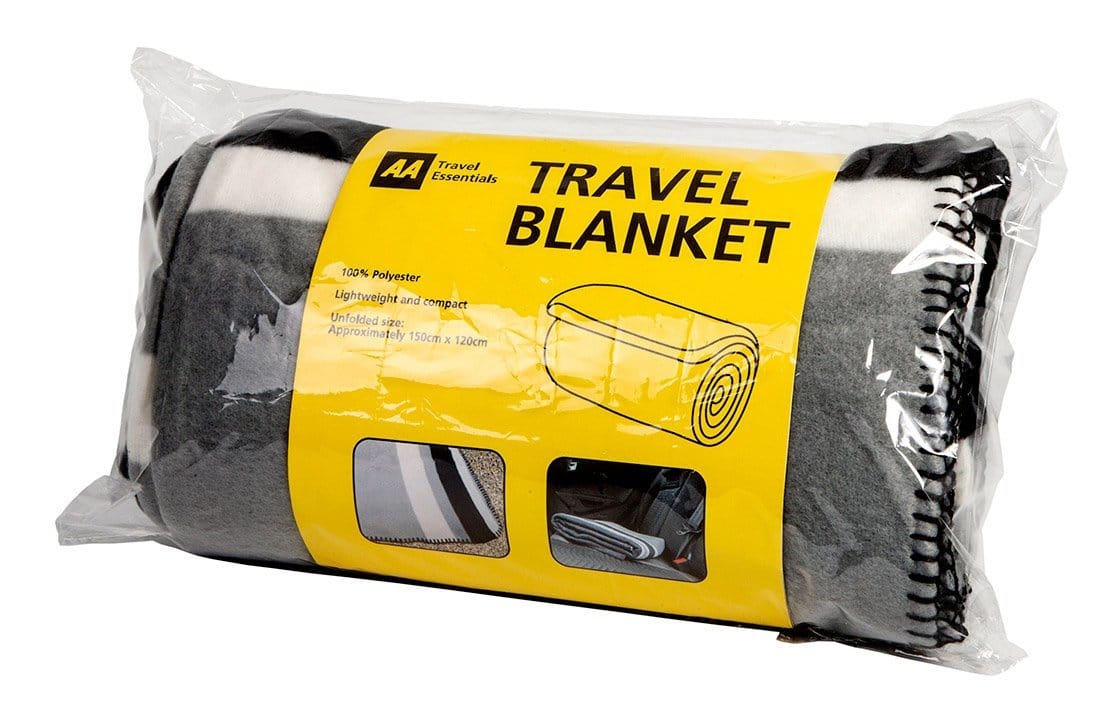 AA Travel Black And White Soft Fleece Blanket Camping Machine Washable Seat 