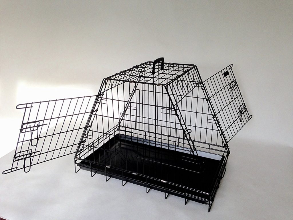 single sloping dog crate for car boot