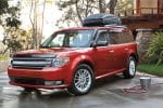 2017 Ford Flex SUV red color side front hd wallpaper