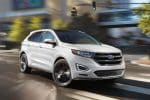 2018 Ford Edge SUV white color with black grille 4k hd wallpaper