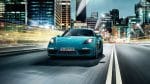 2018 Porsche 718 Cayman front road city night lights blur background 4k hd wallpaper