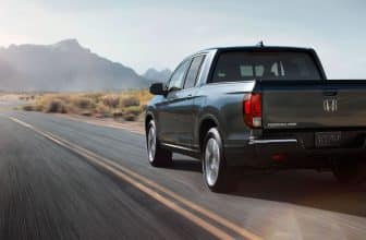 2020 Honda Ridgeline black color back side rear view on highway hd wallpaper
